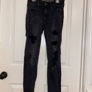 American Eagle Black Distressed Jeans